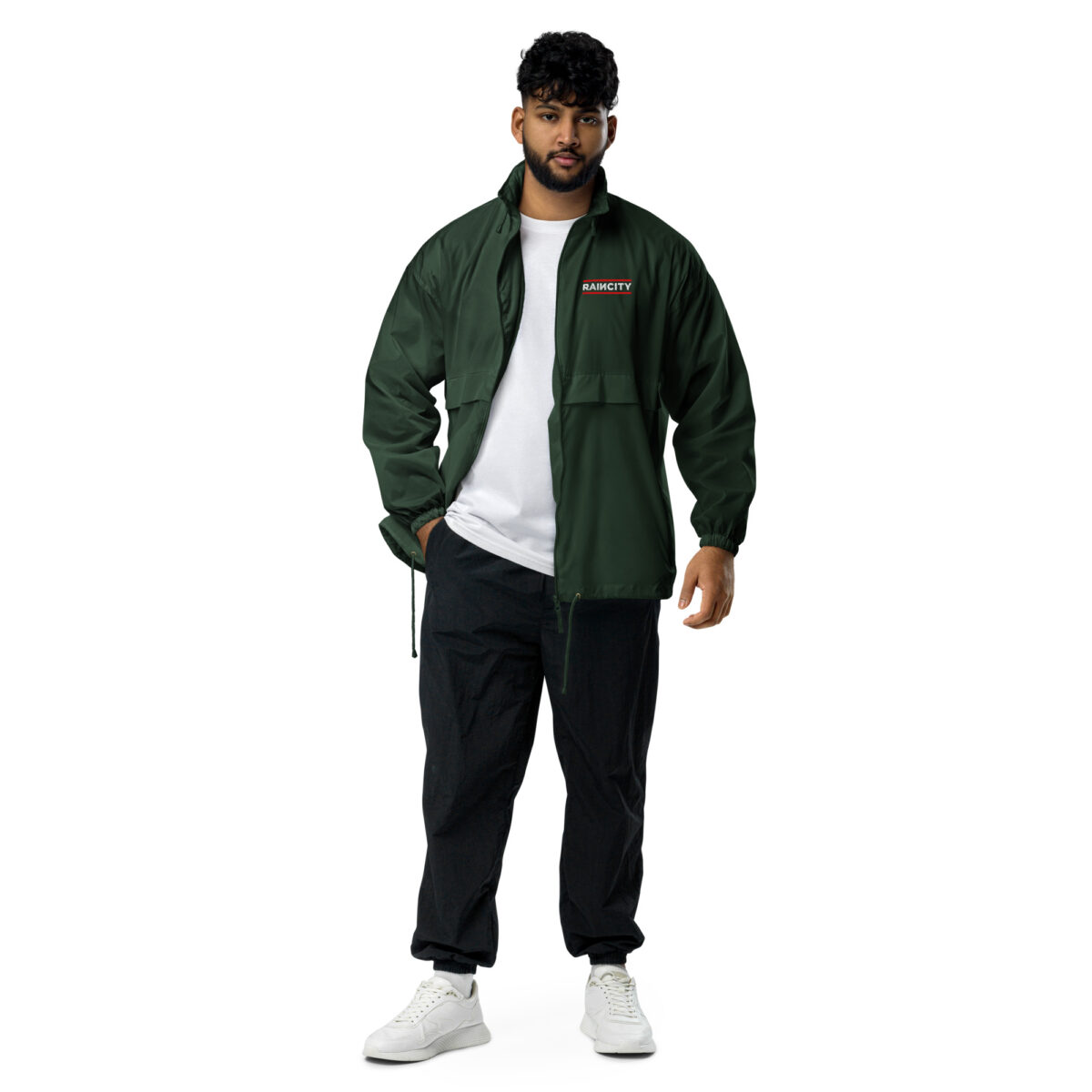 basic-unisex-windbreaker-forest-green-front-67d76a57e61b6.jpg RainCity Unisex Windbreaker