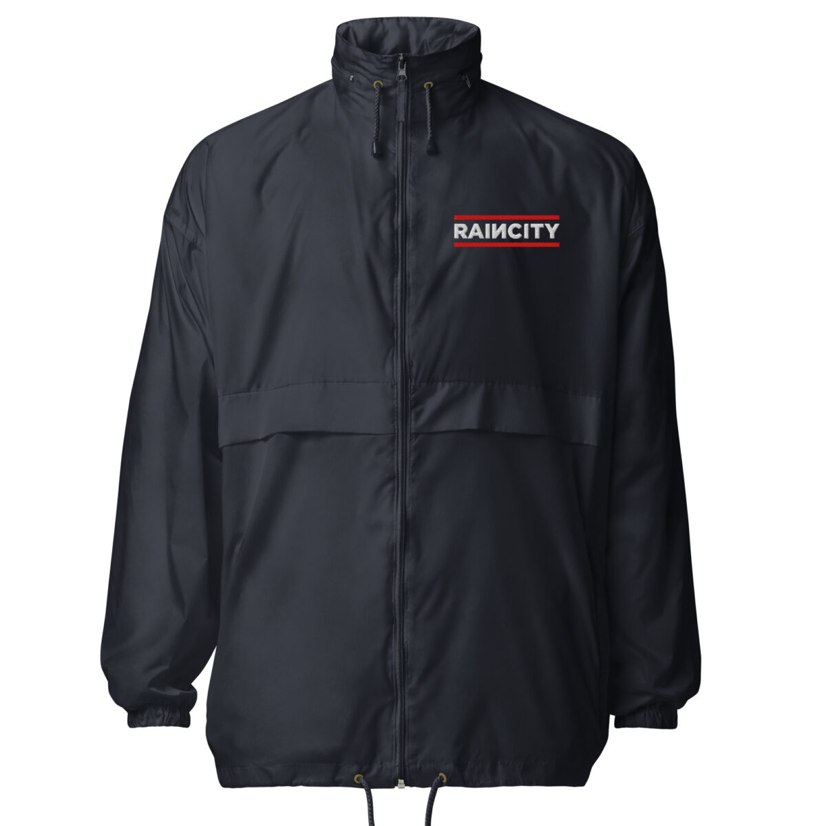 basic-unisex-windbreaker-navy-front-67d76a57e69d3.jpg RainCity Unisex Windbreaker