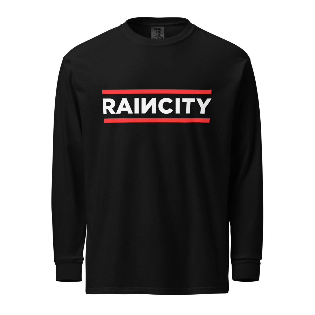 unisex-garment-dyed-heavyweight-long-sleeve-shirt-black-front-67d7783608eb8.jpg RainCity Heavyweight Long-Sleeve Shirt Black