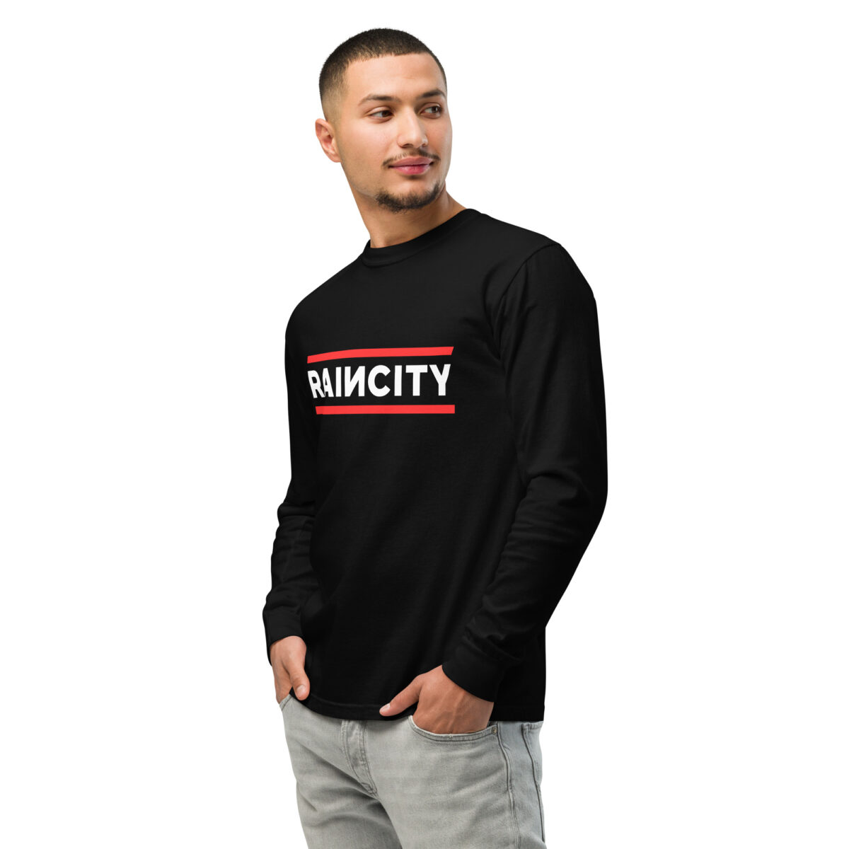 unisex-garment-dyed-heavyweight-long-sleeve-shirt-black-left-front-67d7783607a44.jpg RainCity Heavyweight Long-Sleeve Shirt Black